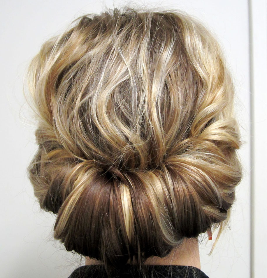 bye bye beehive cute short chignon hairstyle
