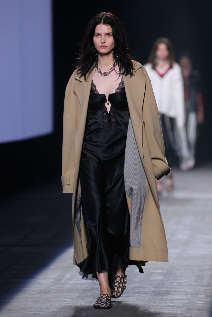 NEW YORK, NY - SEPTEMBER 12: A model walks the runway during the Alexander Wang Spring/Summer 2016 fashion show at Pier 94 on September 12, 2015 in New York City. (Photo by Edward James/WireImage)