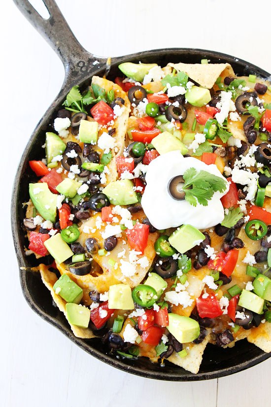 STYLECASTER | comfort food recipes | three cheese skillet nachos