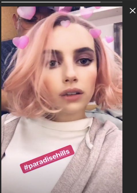 Emma Roberts in Millennial Pink Hair