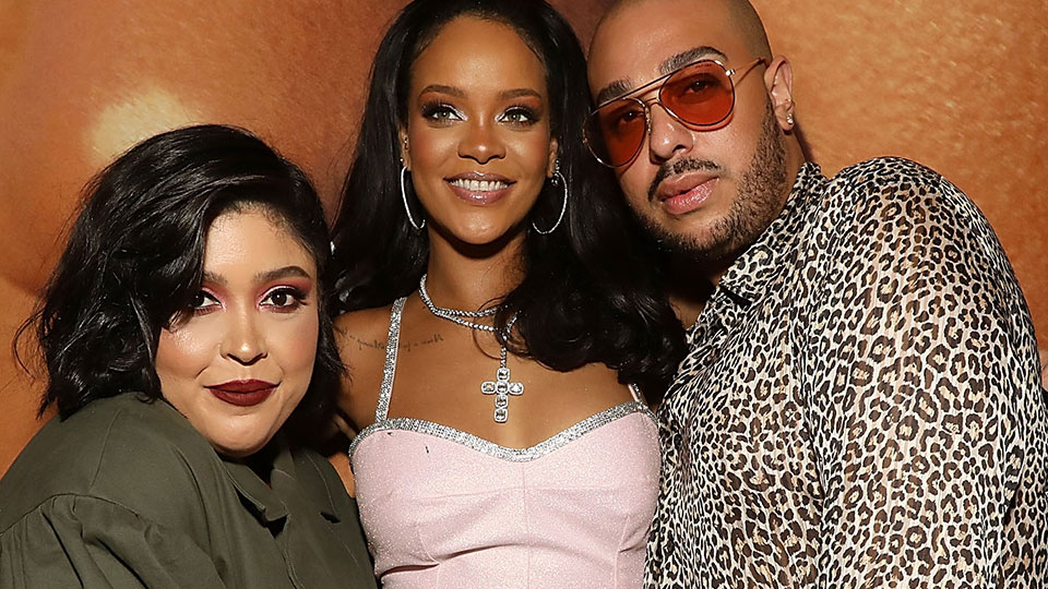 Rihanna With Makeup Artists.