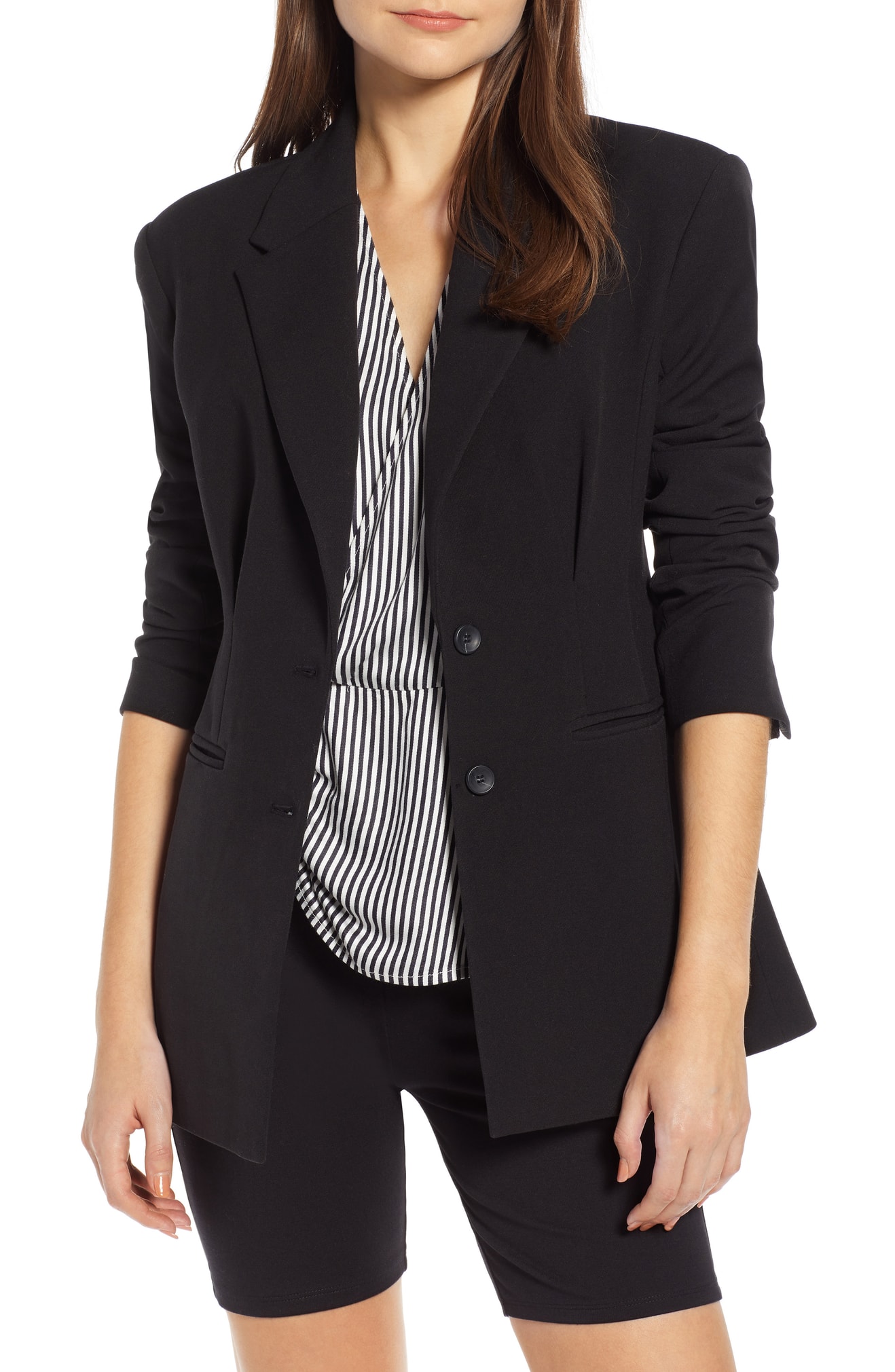 something navy waist emphasis blazer
