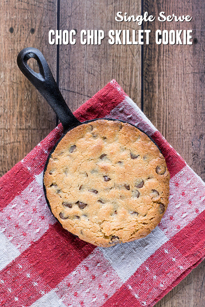STYLECASTER | 17 Easy Single-Serve Desserts for Nights You Need a Little Something | Chocolate Chip Skillet Cookie