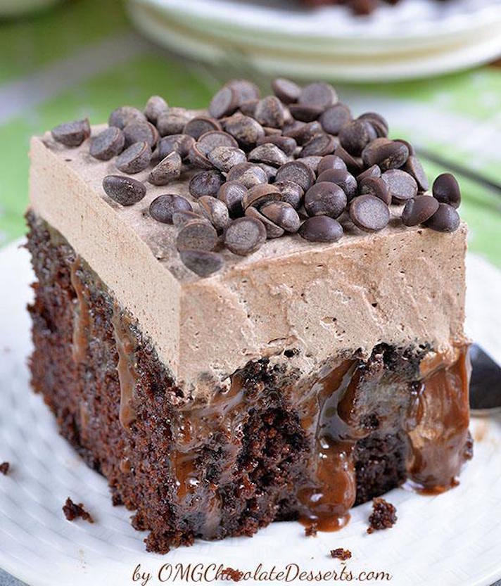 STYLECASTER | 17 Easy Chocolate Desserts That Want to Be Your Valentine | Chocolate Poke Cake