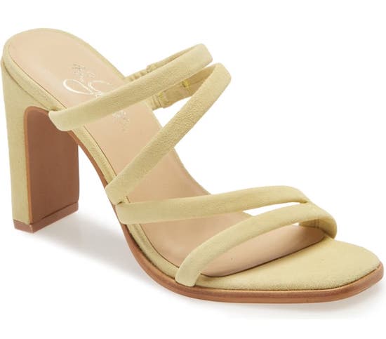 42 Gold Green Strappy Sandal Heel