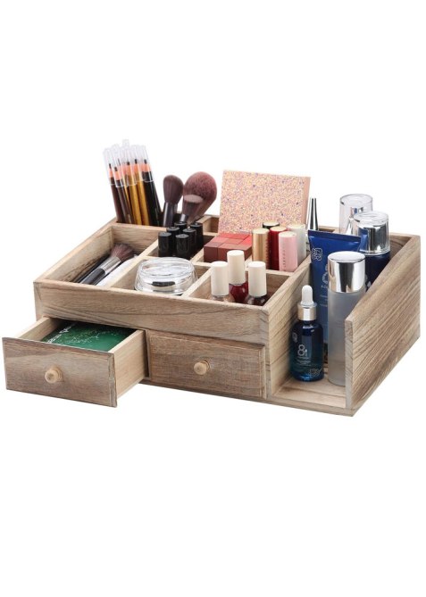 X-cosrack Rustic Wood Storage Organizer Box