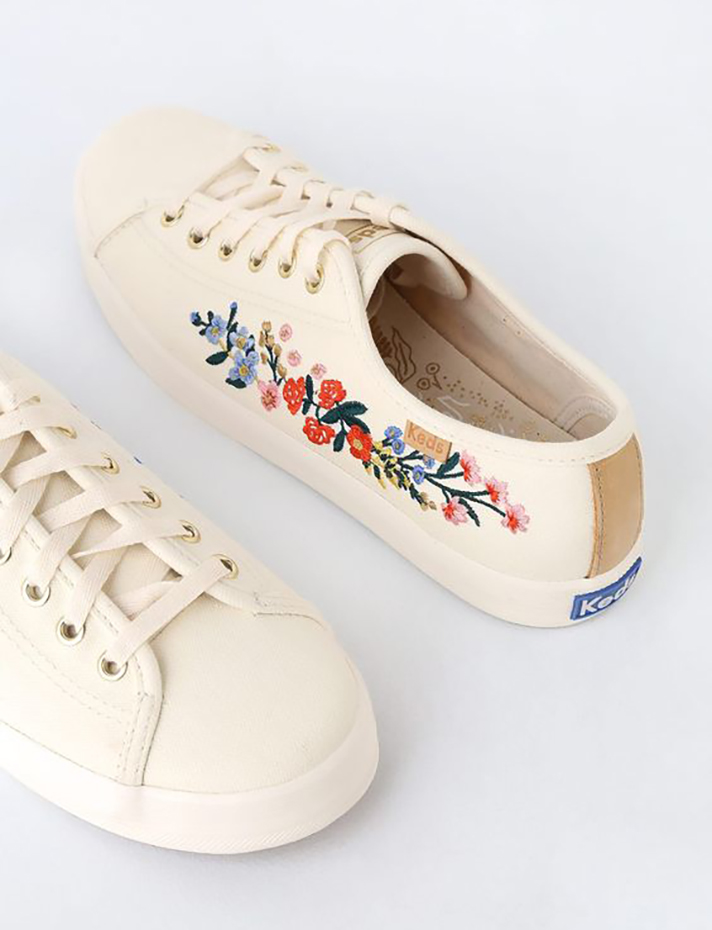 STYLECASTER | Dainty White Sneakers You Could Definitely Wear Under Your Bridal Gown