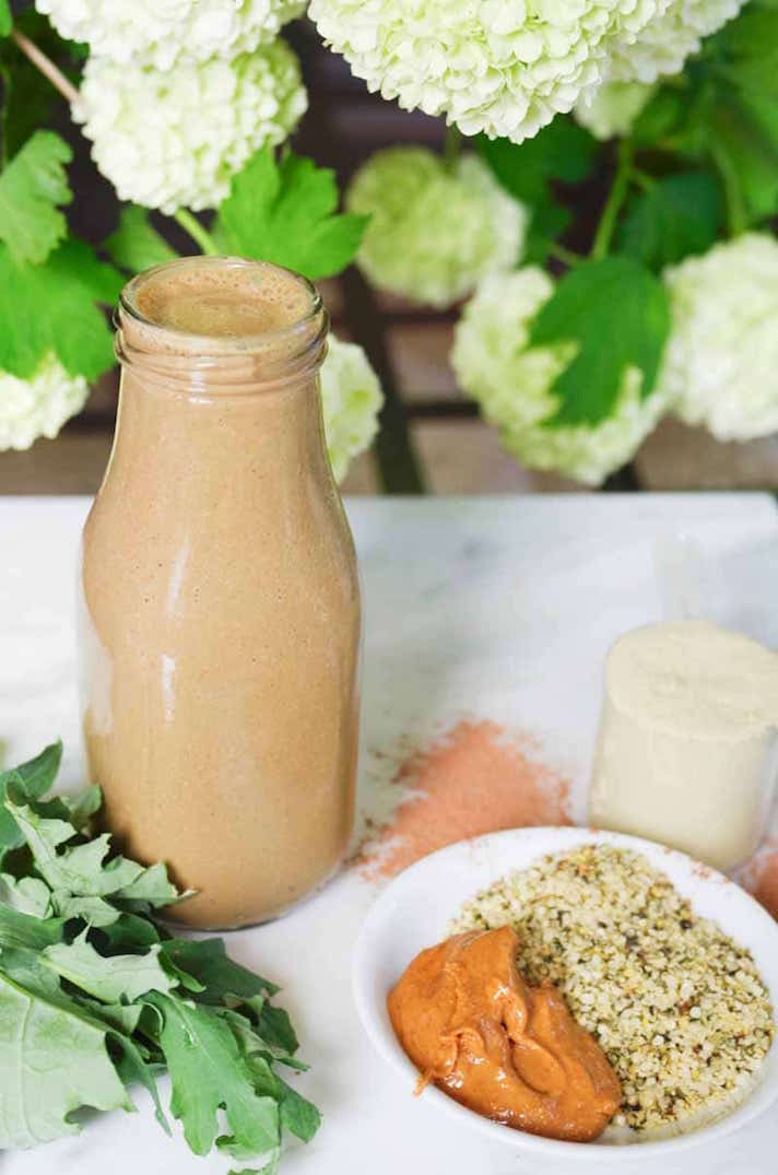 STYLECASTER | 17 High-Protein Vegan Smoothies That'll Keep You Going All Morning | Peanut Butter Protein Smoothie