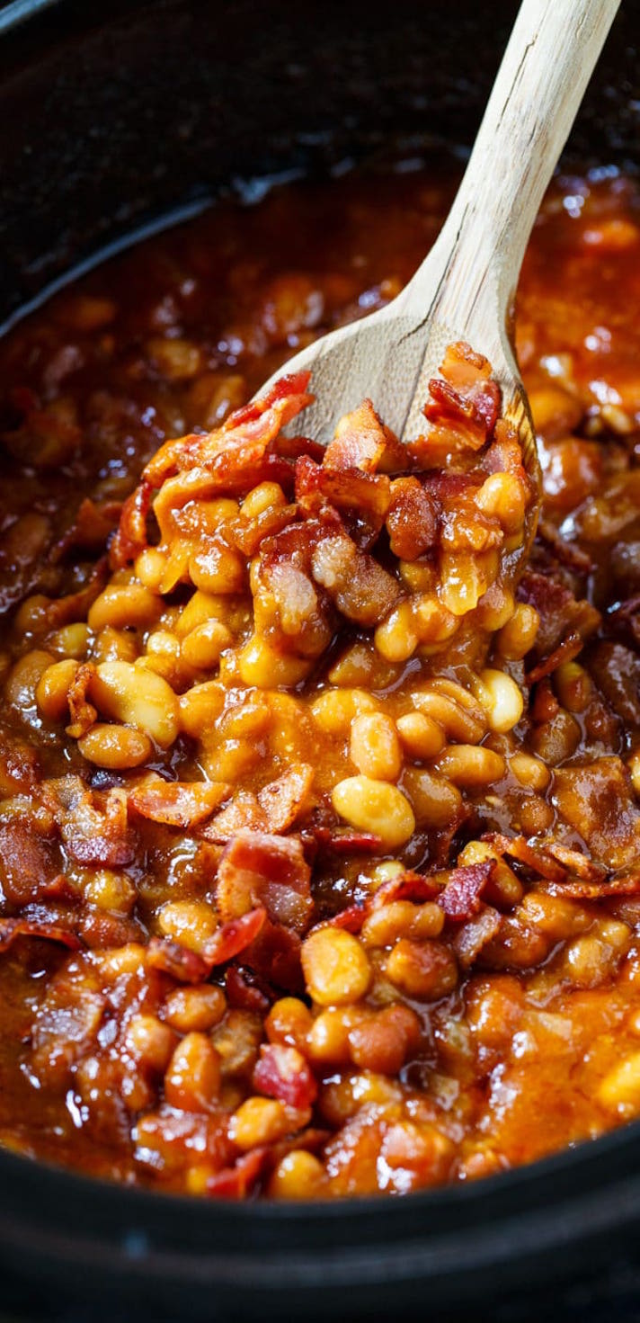 STYLECASTER | 16 Classic Southern Dishes You Can Make In A Slow-Cooker | Bourbon Baked Beans