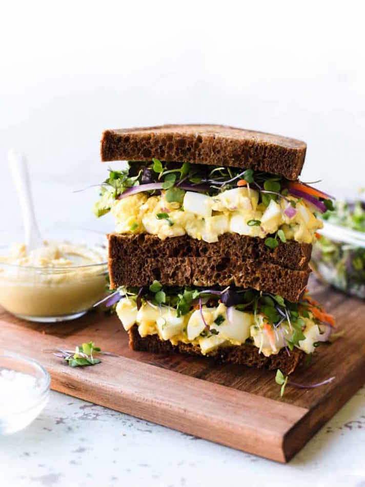 STYLECASTER | 19 High-Protein Veggie Sandwiches That Are Sure To Satisfy | Hummus and Tahini Egg Salad