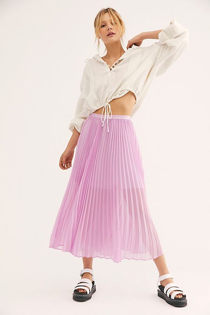 STYLECASTER | Long Pleated Skirts for Fall 2019