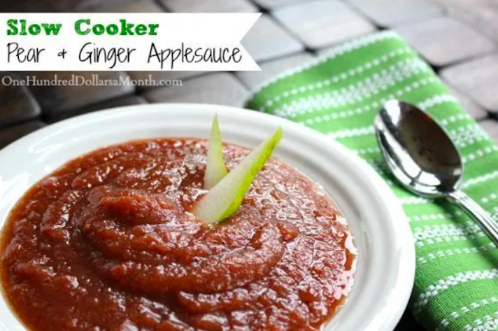 STYLECASTER | 17 Slow-Cooker Recipes That Are Perfect For Sick Days | Pear and Ginger Applesauce