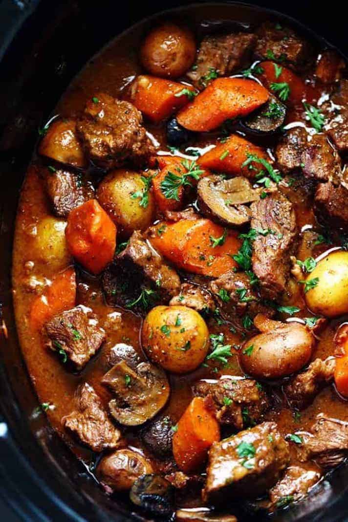 STYLECASTER | 17 Slow-Cooker Beef Recipes That Anyone Can Make | Beef Bourguignon