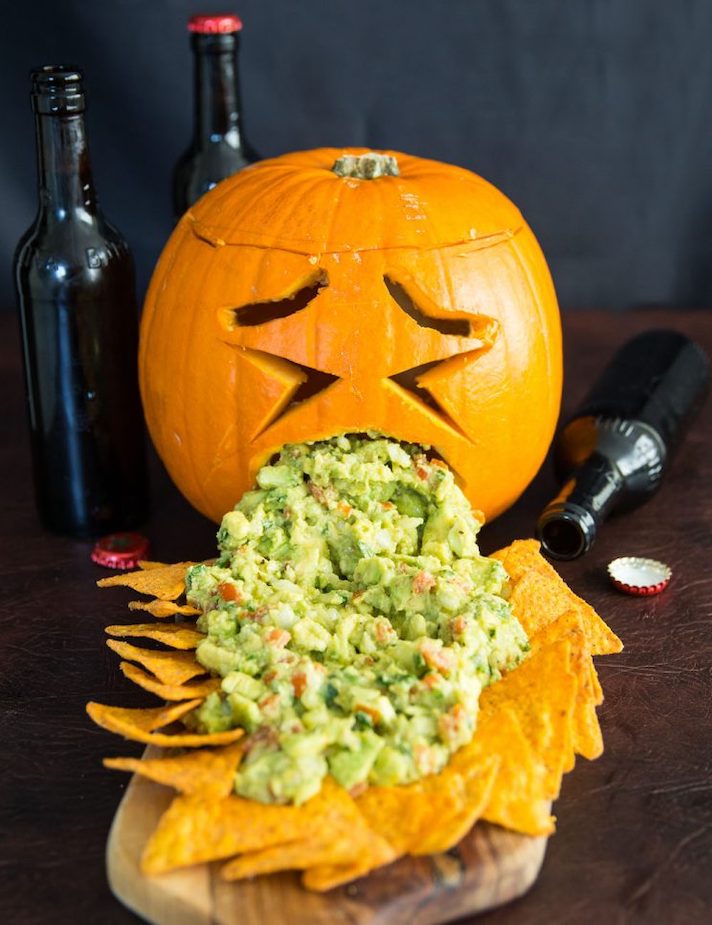 STYLECASTER | 17 Halloween Dips You Can Serve In A Pumpkin | Puking Pumpkin