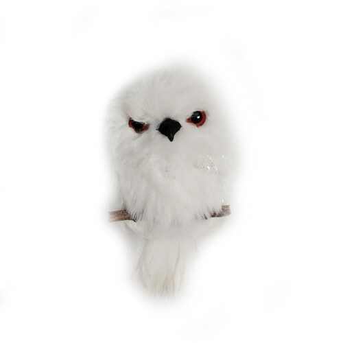 STYLECASTER | Christmas tree decorations | faux fur owl ornament