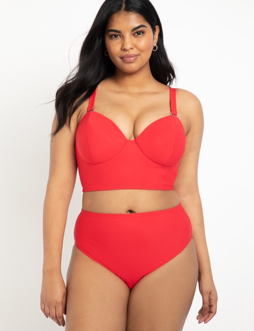 STYLECASTER | 2020 Swimwear Trends | high waisted red bikini