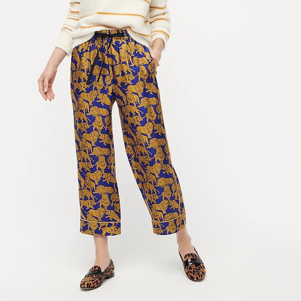 STYLECASTER | J.Crew Spring Sale | lion print pants