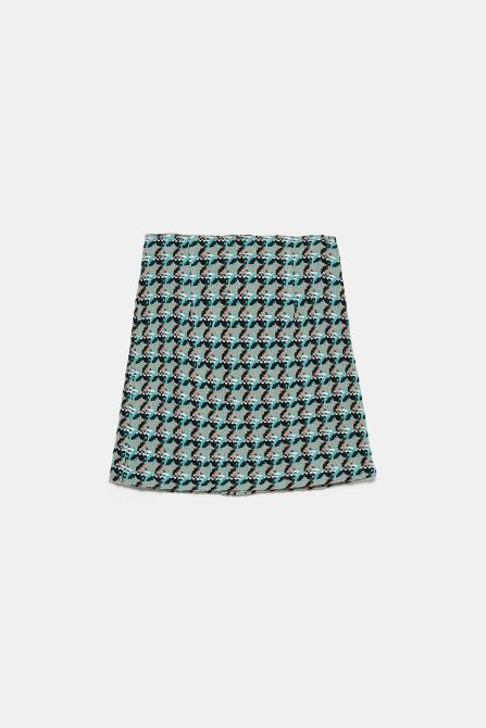 zara mini skirt tweed