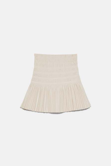 zara mini skirt cream