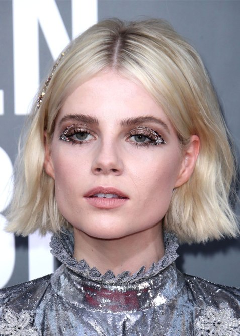 Lucy Boynton 2020 Golden Globes makeup