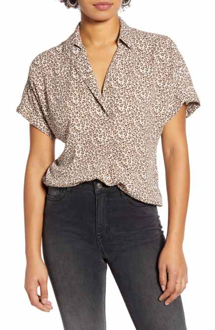 STYLECASTER | Nordstrom Sale Tops 2020 | leopard print button up