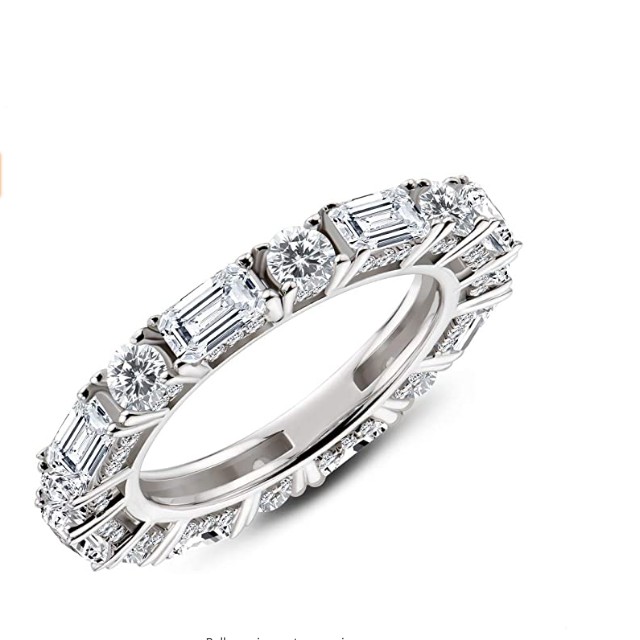 AINUOSHI Sterling Silver Eternity Ring