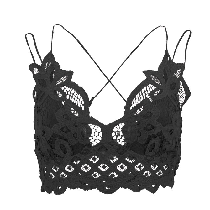 STYLECASTER | Ariana Grande Black Lingerie Top