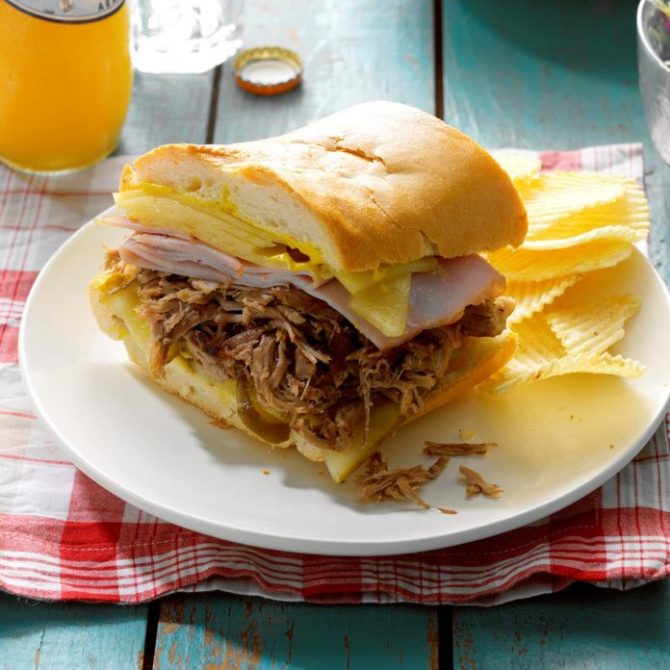 STYLECASTER | easy summer slow cooker recipes | slow cooker Cuban pulled pork sandwich