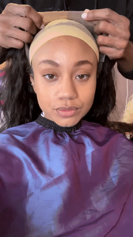 putting on wig