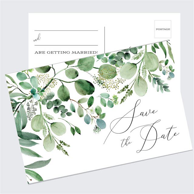 Eucalyptus Greenery Wedding Save The Date Cards