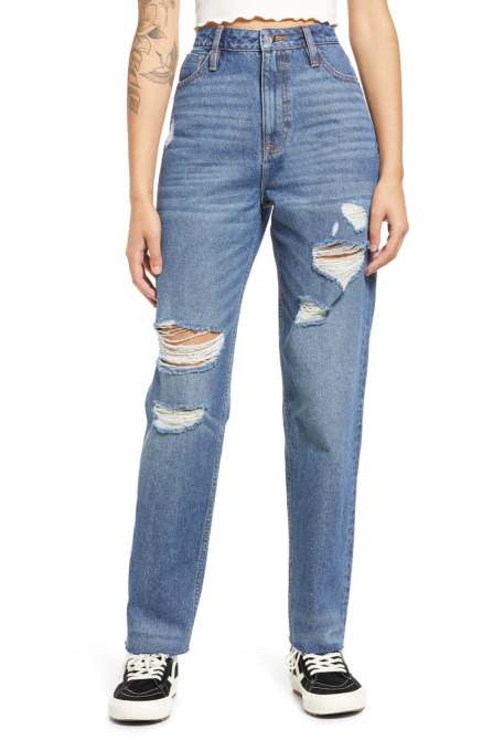 Billies 90 Ripped Super High Waist Tapered Jeans