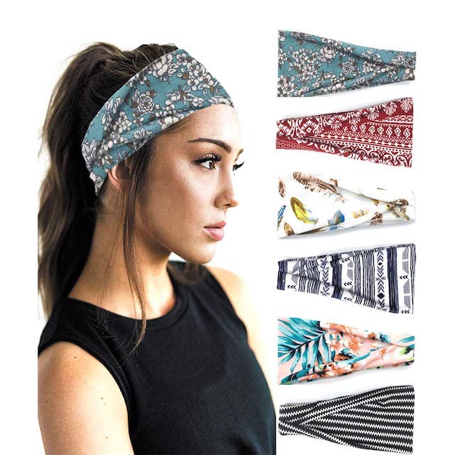 PLOVZ 6 Pack Women's Headbands Sports Workout Hair Bands