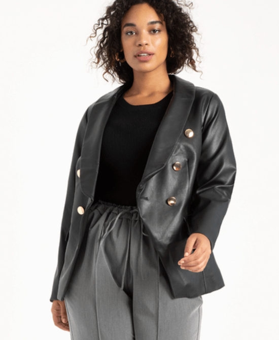 STYLECASTER | Leather Blazer Trend