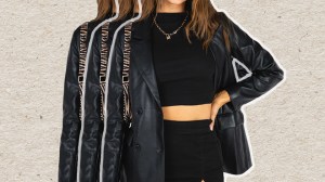 STYLECASTER | Leather Blazer Trend