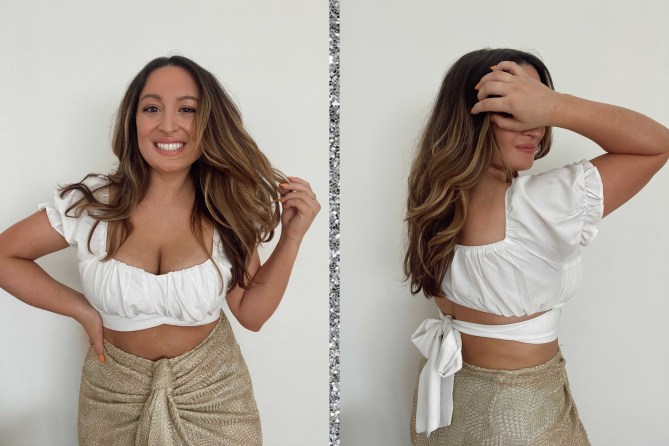 STYLECASTER | LYANER Ruffle Short Sleeve Crop Top Review