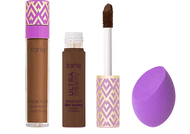 Shape Tape Ultra Creamy, Glow Wand, and Sponge