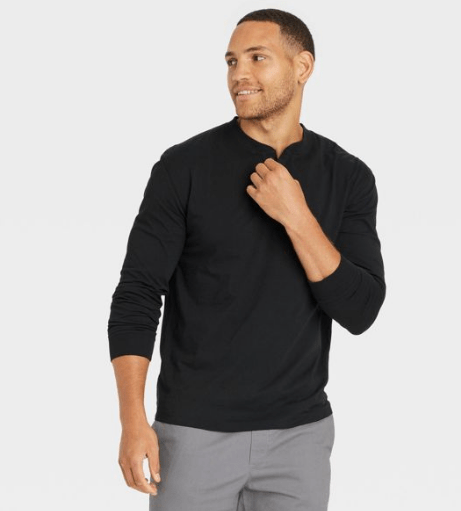 Long Sleeve Henley T-Shirt