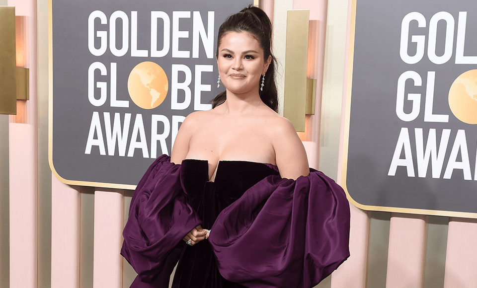 STYLECASTER | Selena Gomez Golden Globes Look 2023