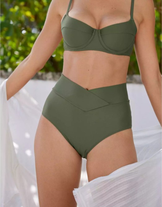 Aerie Crossover High Waisted Bikini Bottom