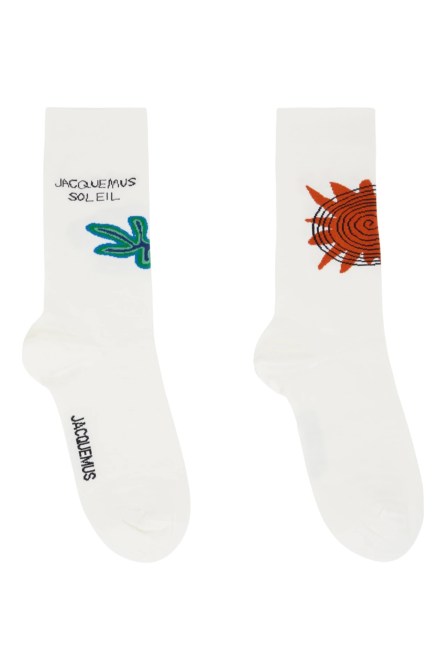 Jacquemus Off-White Le Raphia 'Les Chaussettes Espiral' Socks SSENSE