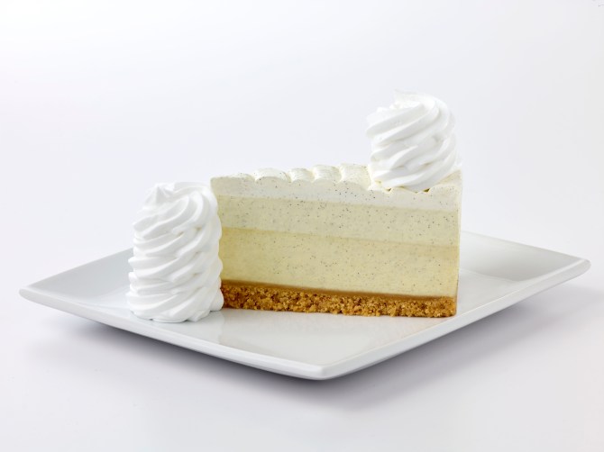 Vanilla bean cheesecake at The Cheesecake Factory