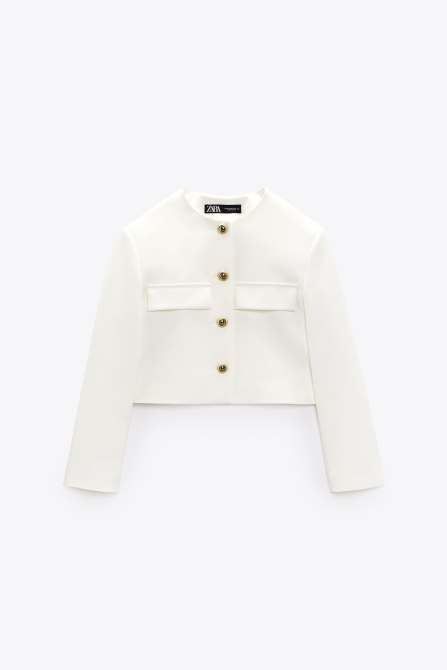 Zara white and gold jacket