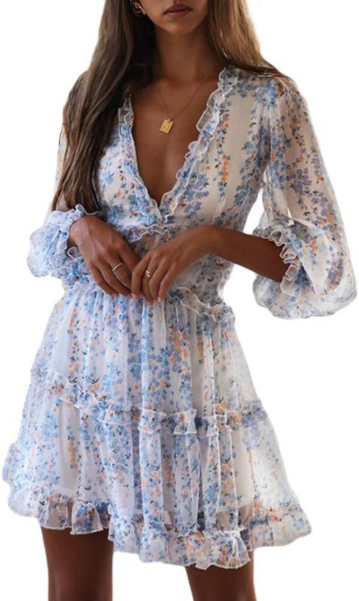 Dokotoo Long Sleeve Ruffle Dress