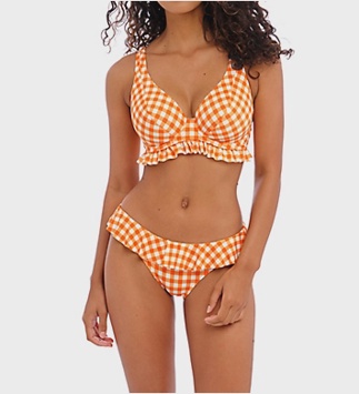 check print ruffle bikini freya