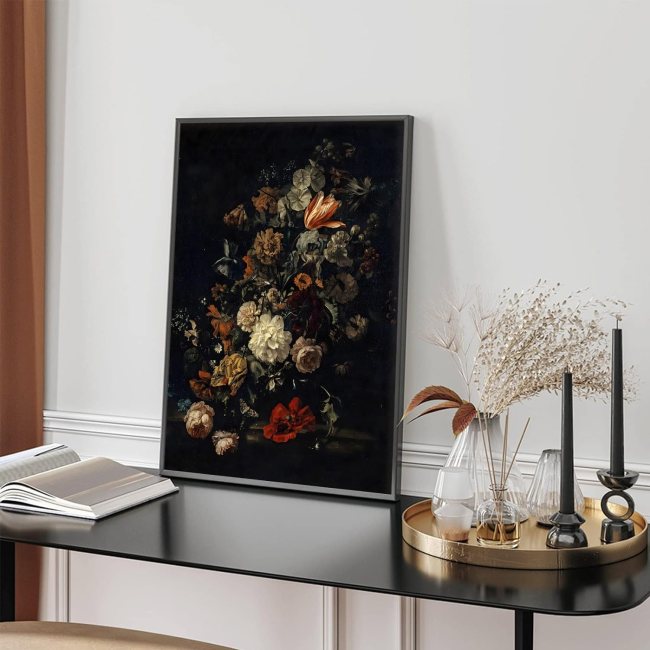 Dark Moody Floral Wall Art