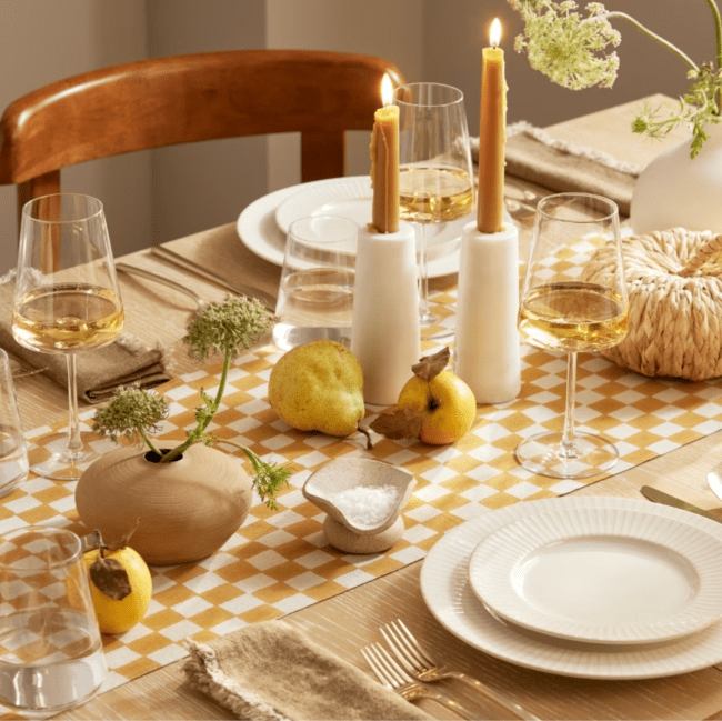 Plaid Table Runner Fall Tablescape