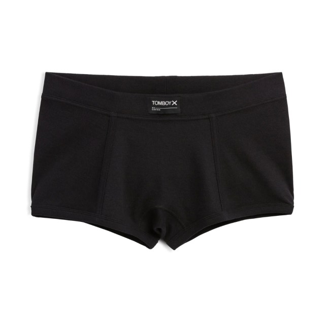 Organic Cotton Rib Boy Shorts - Black
