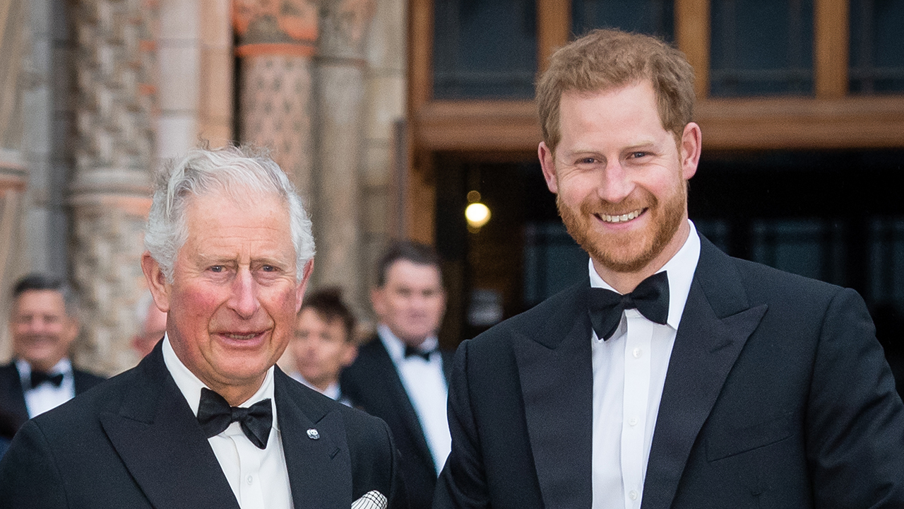 Prince Charles, Prince of Wales and Prince Harry, Duke of Sussex attend the "Our Planet" global premiere at Natural History Museum on April 04, 2019 in London, England.