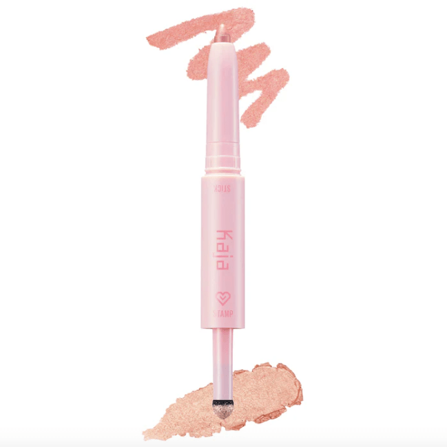 Kaja Wink Dazzle Dual-Ended Eyeshadow Stick in Peach Sprinkle, a blush-gold shade