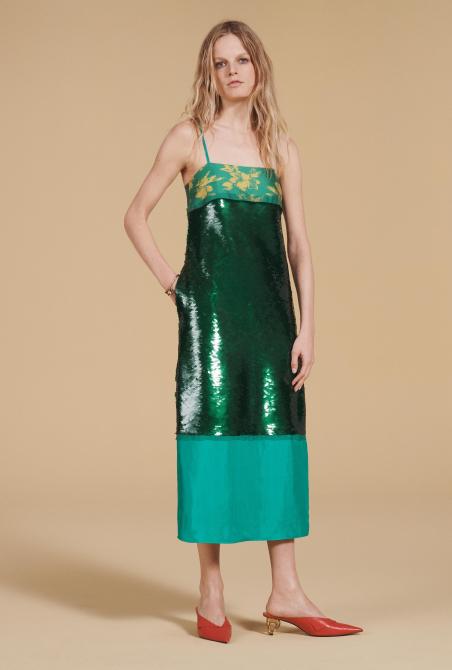 Green sequin dress from Zara.